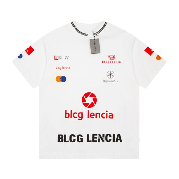 

blcg lencia summer t-shirts high street hip-hop style 100% cotton quality men and women drop sleeve loose tshirts oversize 23175, White;black