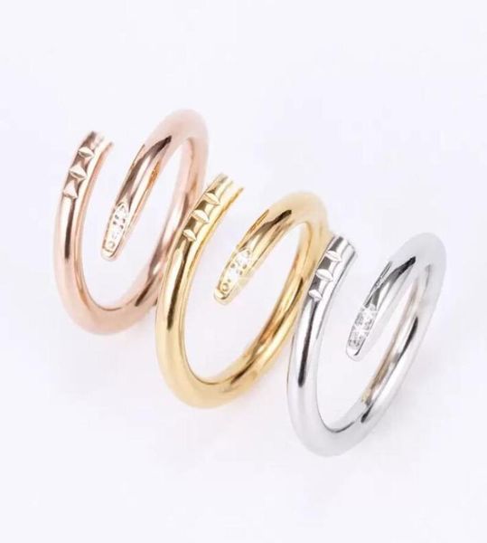 

love rings womens jewelry titanium steel single nail ring european and american fashion street hip hop casual couple classic gold 2214801, Silver