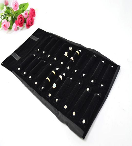 

portable jewelry rollup case mass storage bags jewelry pouch travel organizer for ring 20 pillows 8870162, Pink;blue
