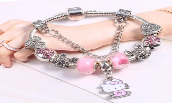 

wholesale-charm bead bracelet for bracelet cartoon style beads lady/child bangle jewelry4025896, Black