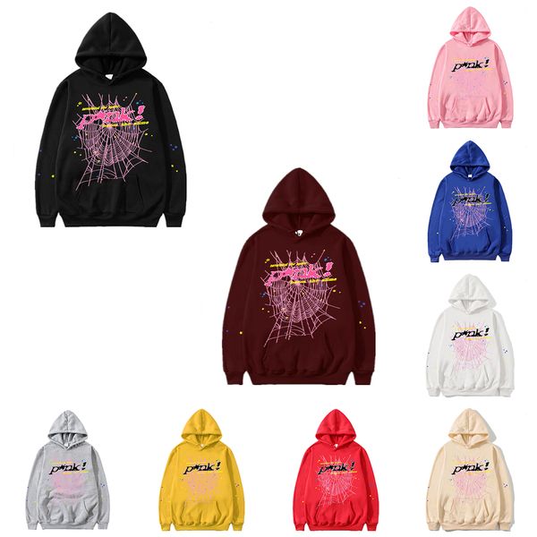 

designer pink red spider hoodie mens pullover spders young thug 555555 hoodie quality men womens graphic hoodies embroidered web sweatshirt, Black