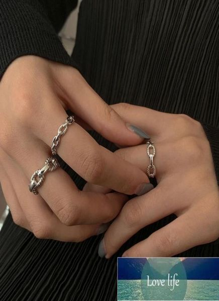 

925 sterling silver lock chain rings for women men simple adjustable ring jewelry gift1026092