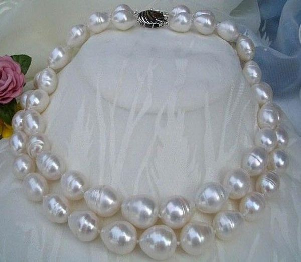 

genuine naturall pearls jewelry 2rows strands south sea 1213mm white pearl necklace very good luste7714372, Black