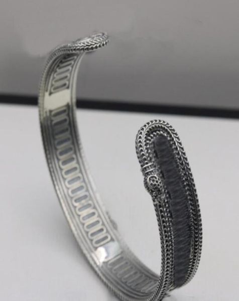 

silver plated bracelet retro fashion design tongue letter bracelet opening adjustable jewelry supply nrj2075229, Black