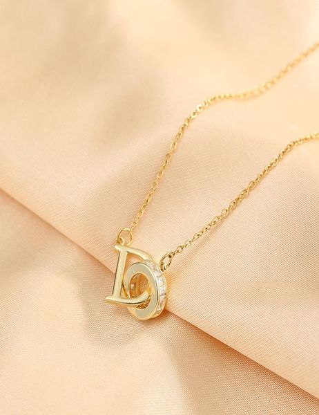 

luxury design micro pave do pendant necklace 18k gold plated stainless steel jewelry for women gift5580375, Silver