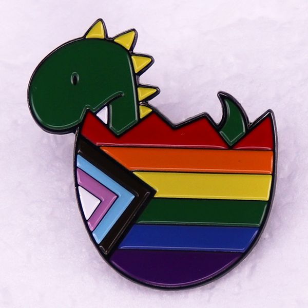 

lgbt rainbow dinosaur brooch cute anime movies games hard enamel pins collect cartoon brooch backpack hat bag collar lapel badges, Blue
