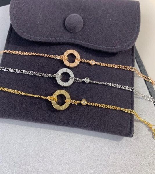 

real stainless steel love bangles gold silver rose colors ring doublelayer diamond bracelet women men trendy jewelry9523894, Black