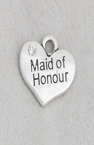 

whole heart maid of honour alloy double side wedding bridal charms message letter charms 1517mm aac19175716284, Bronze;silver