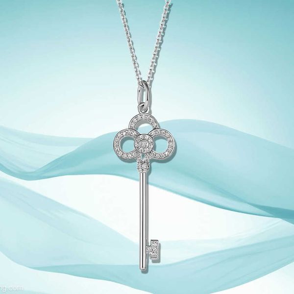 

high version tiffay heart crown key necklace women's sterling silver 18k rose gold iris sweater chain light luxury pendant collar