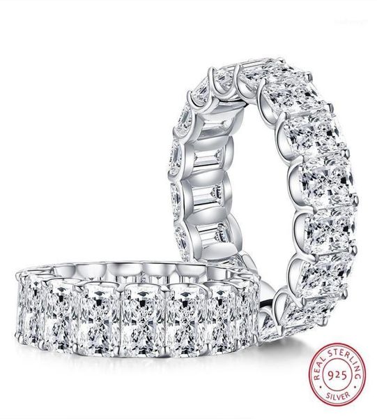 

radiant cut 46mm labcreated diamond ring wedding proposal brand shining fine jewelry 925 sterling silver band18952259, Golden;silver