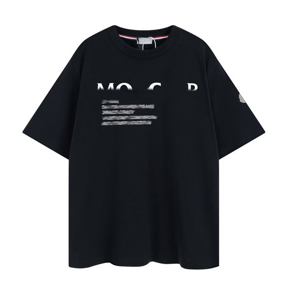 

new fashion short sleeve men's designer t-shirt solid color round neck cotton t-shirt alphabet print embroidery badge casual holiday pl, White;black