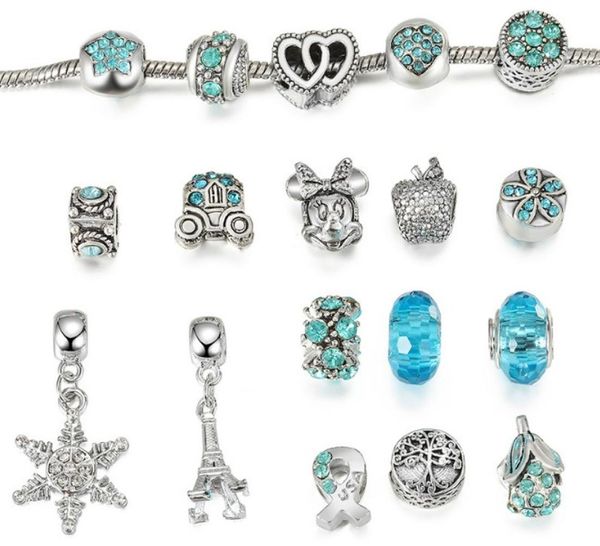 

popular lake blue colors alloy murano glass crystal loose beads girls friendship charms for designer bracelets as present4182525, Black
