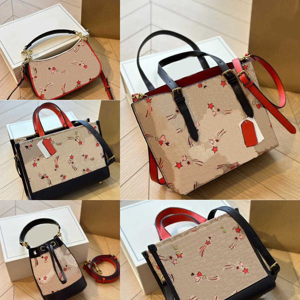 

cherryprint designer bags totes bucket women underarm baguette luxury handbags leather handbag female crossbody shoulder purses handbags 230