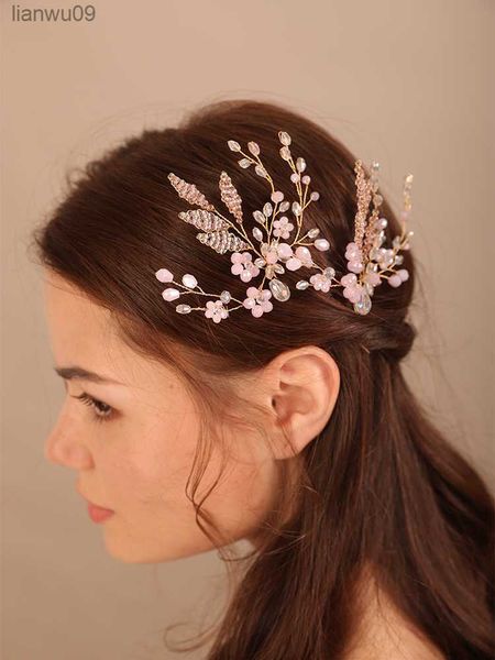 

bridal hairpins crystal wedding hair accessories trendy women bride bridesmaid headdress handmade chic party headpiece tiaras l230704, White;golden