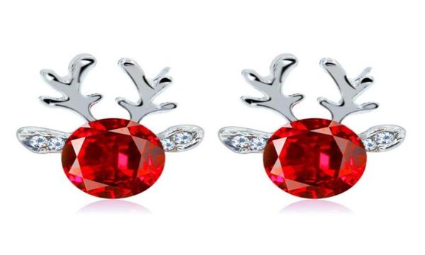 

women xmas gift elegant jewelry christmas pearl deer earrings reindeer ear stud gb13535207136, Golden;silver