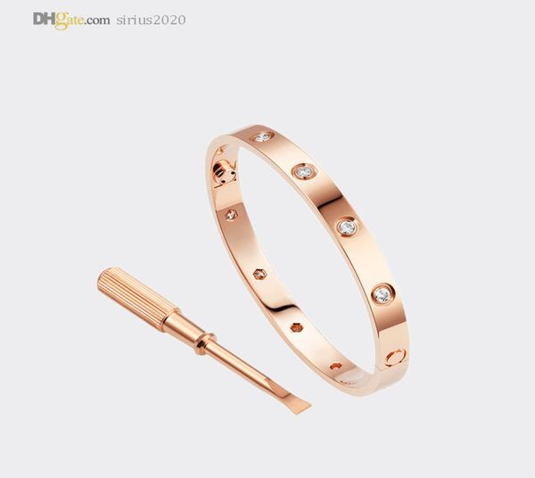 

designer bracelet women love bracelets mens bangle carti bracelet 10 diamonds rose gold luxury jewelry titanium steel goldplated 4383080, Black