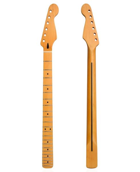 

matte yellow maple st guitar necks 22 frets fingerboard with bone nut steel pipe9480400
