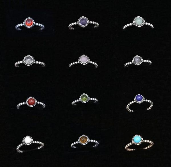

cluster rings birthday blooms ring march december stone stackable bubble 100 925 sterling silver jewelry 20219613330, Golden;silver
