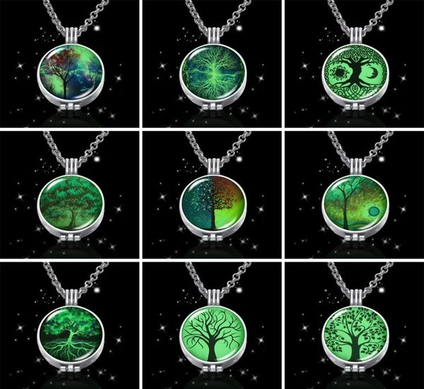 

new arrival necklace luminous life of tree pendant necklace essential oils diffuser necklace for women beauty gift6366041, Silver