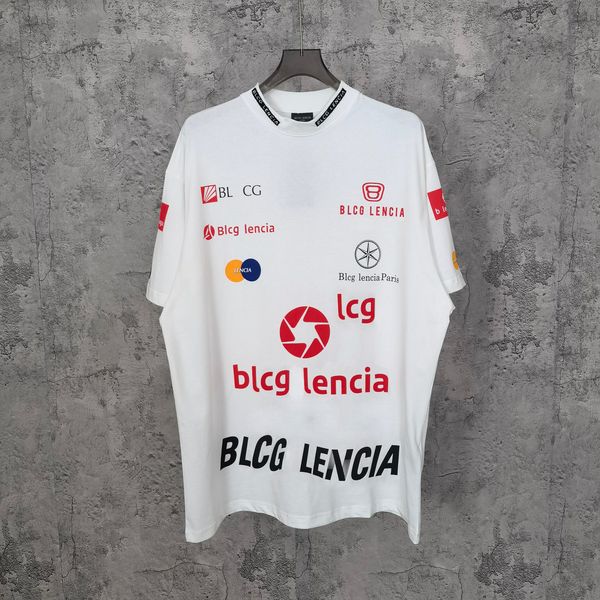 

blcg lencia summer t-shirts high street hip-hop style 100% cotton quality men and women drop sleeve loose tshirts oversize 23164, White;black