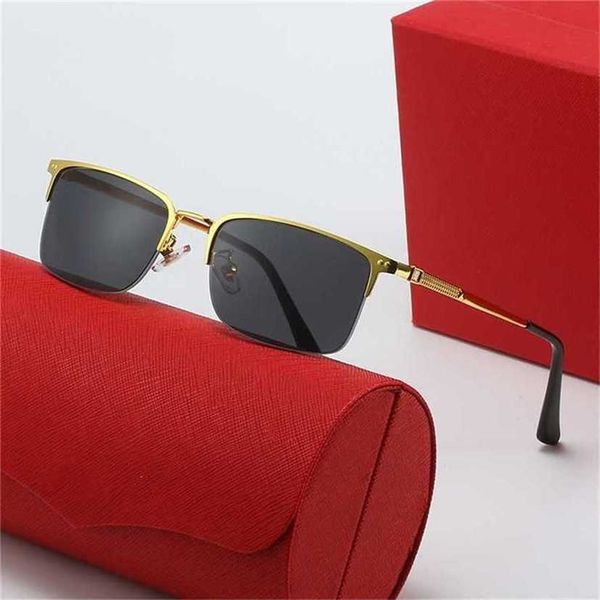

sunglasses 2023 designer new new kajia gentlemen's business men's half-frame loser's can be matched with myopia optical glass, White;black