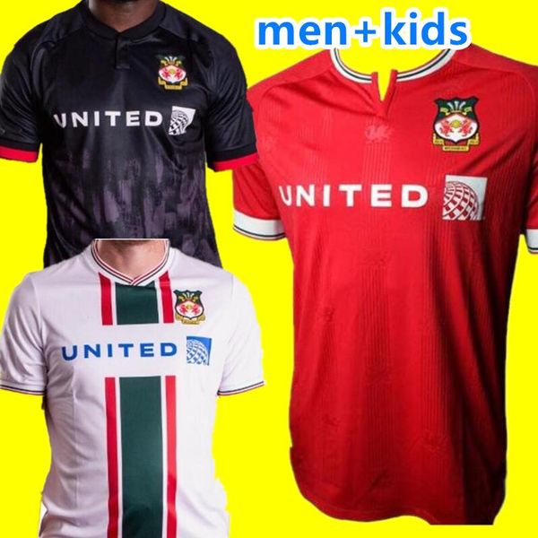 

23 24 wrexham soccer jerseys 2023 2024 s. boden f. takyi p. rutherford s. wedgbury allsopp billy ashcroft football shirt men kids kits away, Black;yellow
