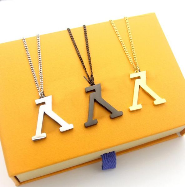 

2019 new fashion boutique reverse v gold necklace couple women necklace valentine039s day gift jewelry whole l1443821, Silver