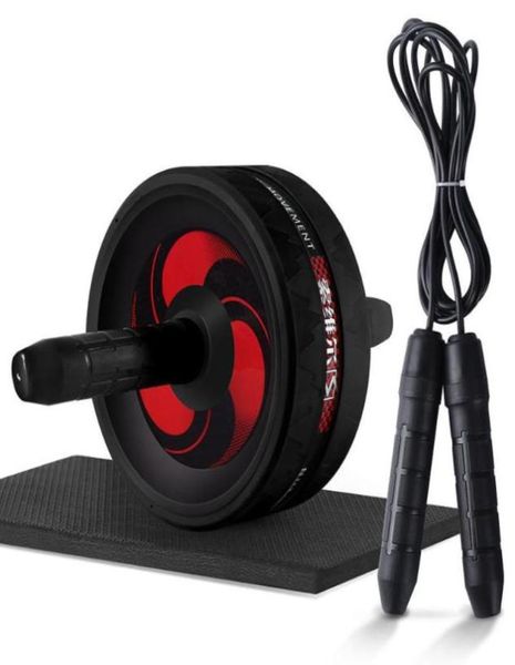 

new 2 in 1 roller jump rope no noise abdominal wheel with mat for arm waist leg exercise gym fitness equipment3051829