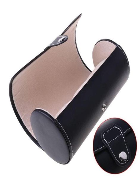 

watch boxes cases portable durable leather barrel style carrying case travel display box storage bag for jewellery holder access8306740, Black;blue