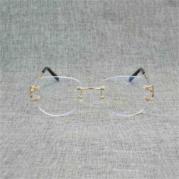 

sunglasses 2023 designer vintage rimless square clear glasses men oval wire eyeglasses optical metal frame oversize eyewear women for readin, White;black