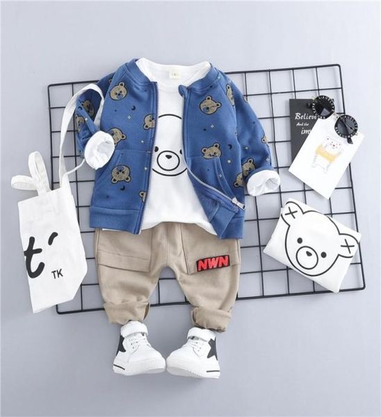 

hylkidhuose toddler infant clothes suits baby boys girls clothing sets coats t shirt pants children kids casual coatume 2011279512169, White