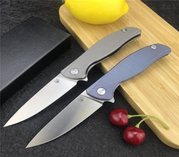 

shirogorov ball bearing folding edc knife d2 blade tc4 titanium alloy handle tactical defense hunting camping collection knives4755688