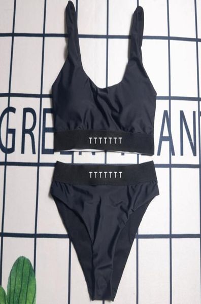 

black swimwear women with letter swimsuits bikini gym set fashion summer onepiece beach style wind6131590
