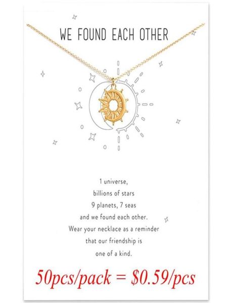 

pendant necklaces whole 50pcspack hollow moon sun gold sliver plated alloy charm chain colar necklace for reminder9939393, Silver