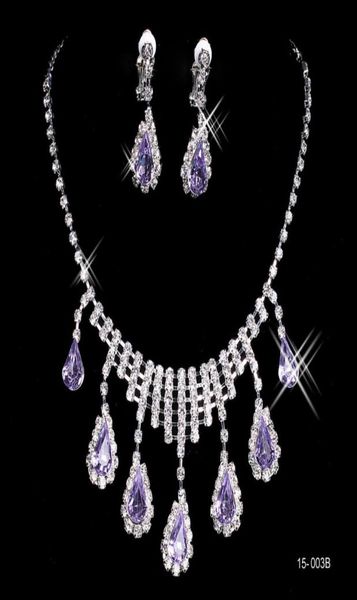 

charming purple wedding bridal sets accessories jewelry necklace earring set party jewelry for wedding party bride5803042, White