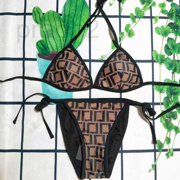 

women's swimwear designer 2 pcs set womens bikini summer fashion swimsuit classic print pattern holiday beach bathing suit women bikini, White;black