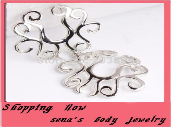 

steel clip on nonpiercing circle shape nipple ring shield body jewelry 10pcslot5593453, Silver