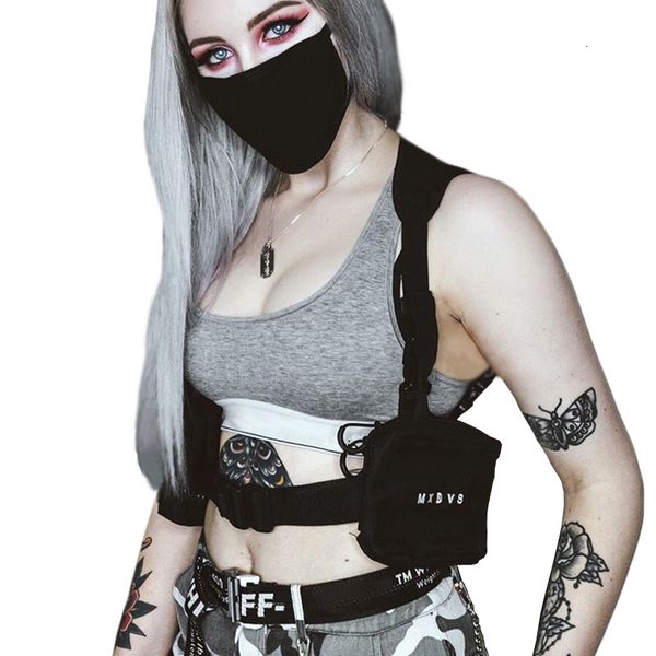 

waist bags punk chest bag for women hiphop tactical streetwear style pack men outdoor shoulder holsters sling sidebags g174 230717