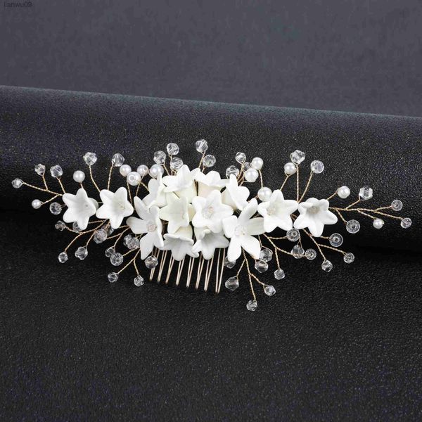 

newwedding hair accessories crystal headdress jewellery flower hair comb headdress hair pins bridal hair ornaments female tiaras l230704, White;golden
