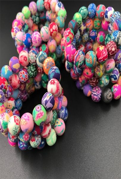 

new 12mm polymer clay round bead 20pcs fashion women polymer clay bracelets bohemian beaded bracelets women bracelets jewelry c085237146, Black