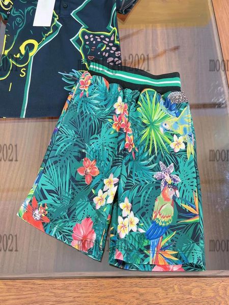 

2022 summer boy polo t shirts sets designer short pants green color highend kids summer tracksuits newly boys sports wear beach s6656417, White