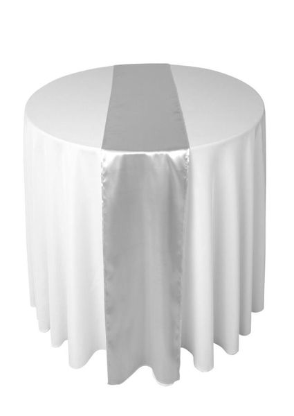 

30 x 275 cm sliver satin table runner for wedding reception or shower party xams decorations6084318