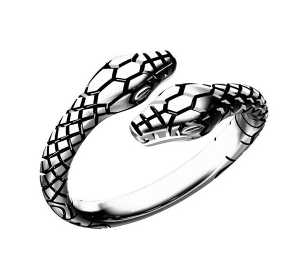 

vintage double head rings for women and men ladies finger ring jewelry open adjustable size animal ring man9420048, Silver