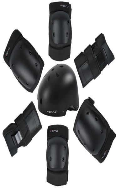 

protective gear set skating helmet knee pads elbow pads wrist protector for kids adults cycling roller skating rock climbing t20068771143, Black;gray