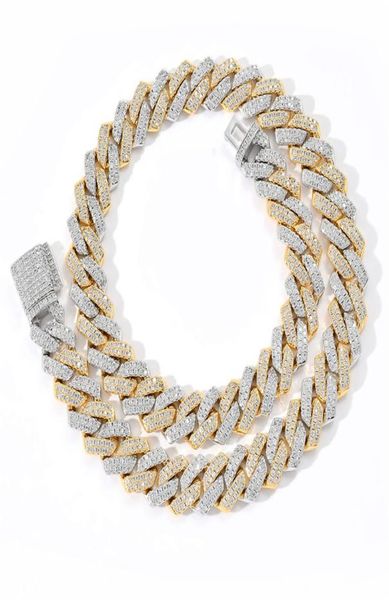 

iced out chains for men miami cuban link necklace luxury micro paved cz cuban chain fashion hip hop jewelry2861258, Silver