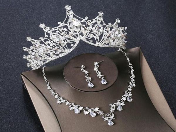 

designer headpieces brides wedding party dress accessories crown necklaces earring sets birthday show pography diamond shiny he2749853, Silver