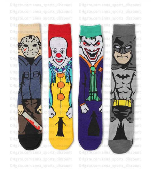 

whole a pack of 4 movie character comic stockings cotton comfortable sports stockings multicolor printing8246515, Black