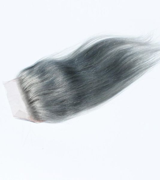 

grey color peruvian hair closure straight 4quot x 4quot swiss lace closure human hair closures7724995, Black;brown