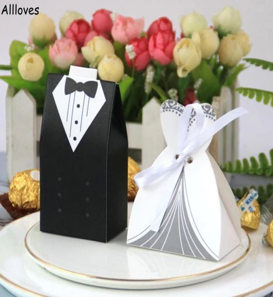 

100 pcslot bride and groom wedding favor holders gifts bag candy box diy with ribbon wedding decoration souvenirs party supplies 4920330