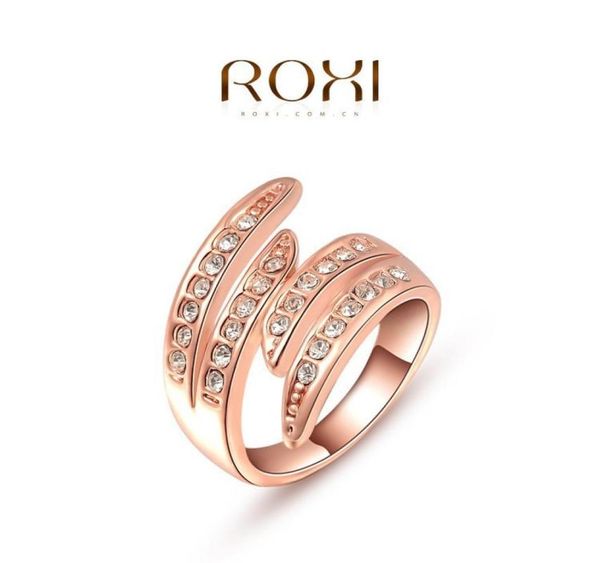 

fashion new austrian crystal zircon angel wings ring wedding engagement ring full size real 24k rose gold filled fashion jewelry a5272292, Golden;silver